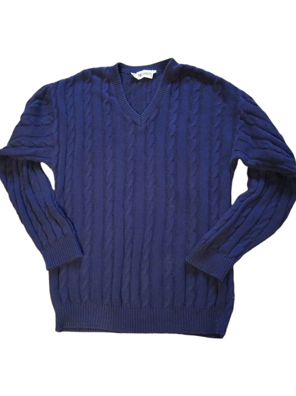Megalos Tall Vintage Sweater Chunky Blue XL